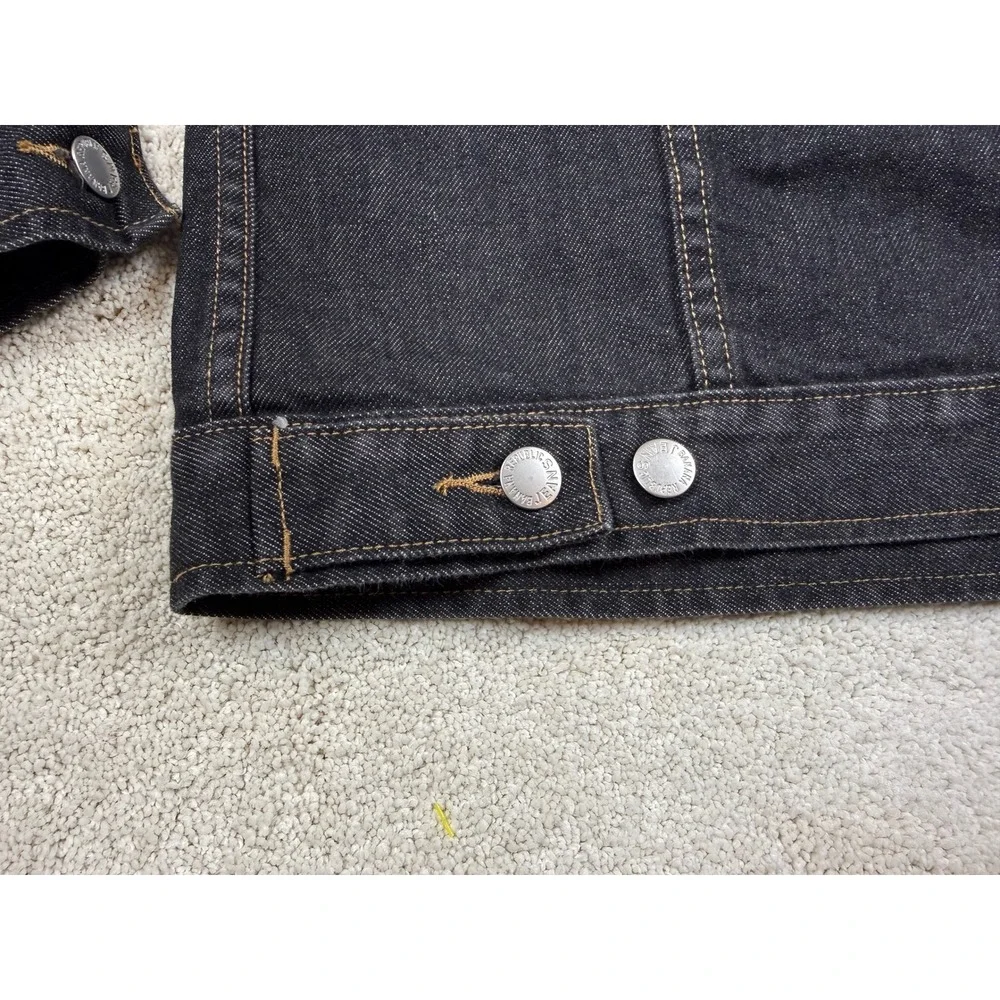 NWOT BANANA REPUBLIC Men's Size XL Black Wash Jean Trucker Jacket #1477
